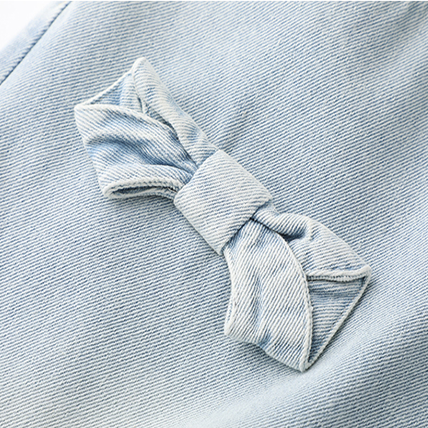 リボン付きワイドデニムパンツ Z00398