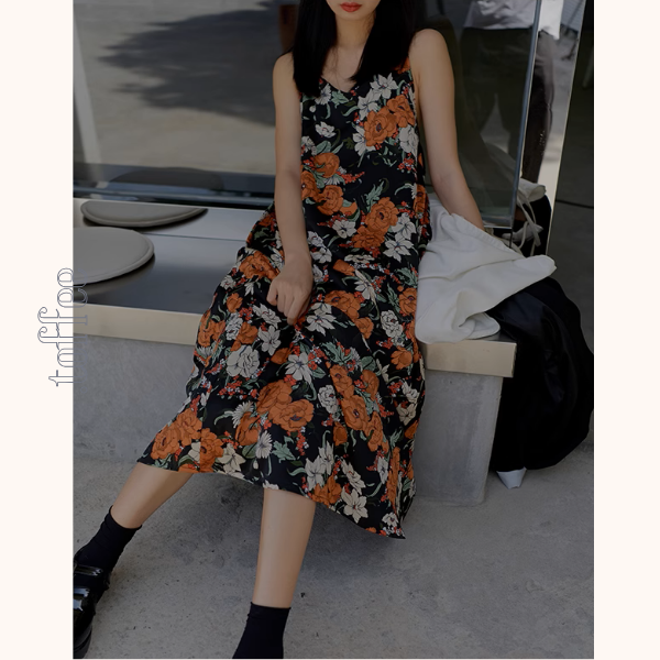 フローラルプリントキャミワンピース《Z00997》