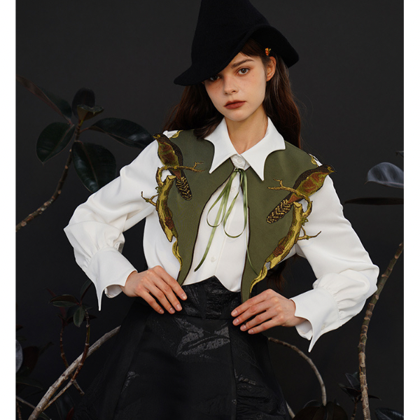 バードエンブロイダリーショール w-061