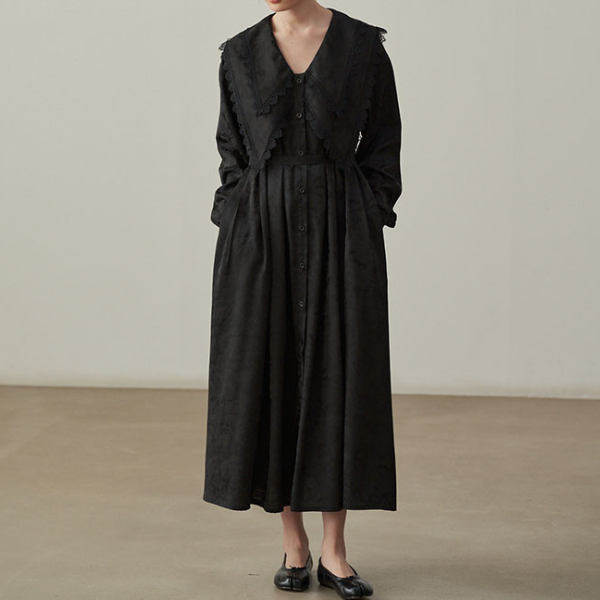 ビッグカラージャガードドレス X-068