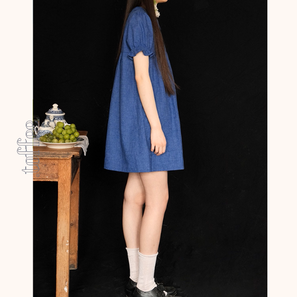 【2color】ドールカラーとプリーツの優美ワンピース《Z01049》