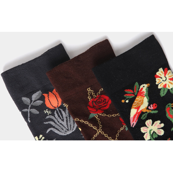 フラワージャガードソックス3Pセット X-334