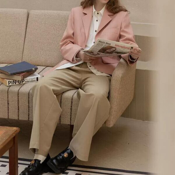 パウダーピンクベーシックジャケット X-049