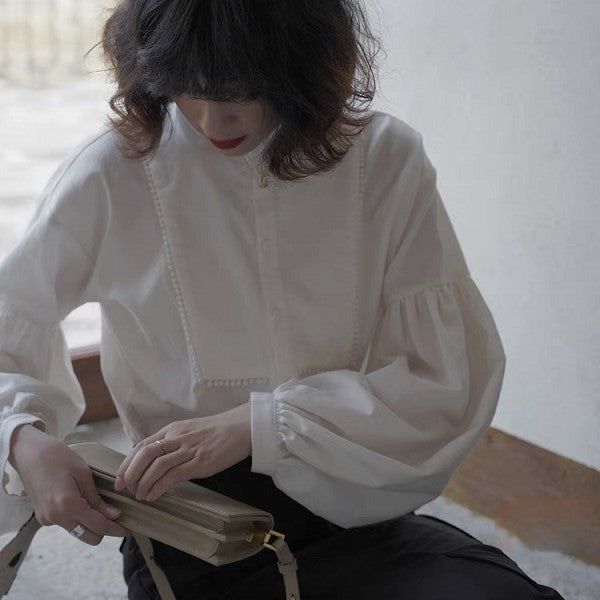 クラシカルなランタンスリーブブラウス  su0094