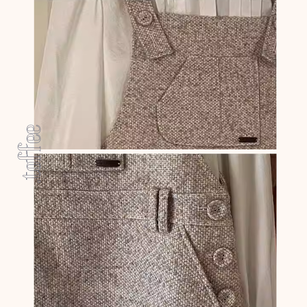 【2color】スクエアネックサスペンダーワンピース《Z00855》