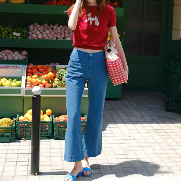 再販決定!【2color】プードル柄パフスリーブニットX1-008