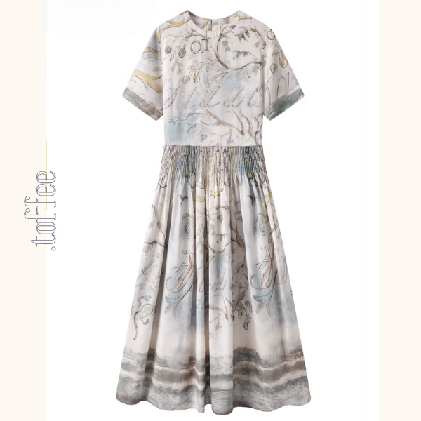 淡彩タッチミディワンピース《Z01037》