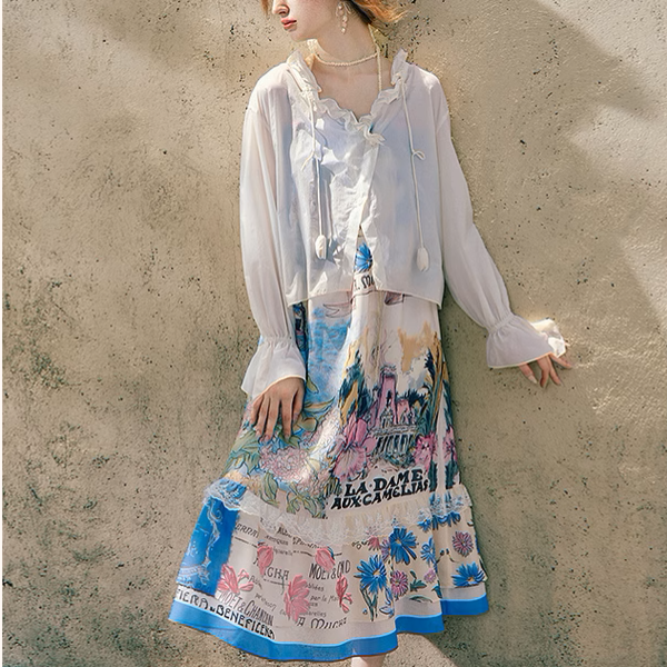 フリルシアークロップドカーディガン《Z00971》