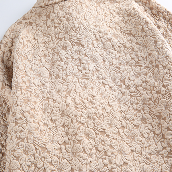 【2color】立体フラワー刺繍シャツジャケット Z00575