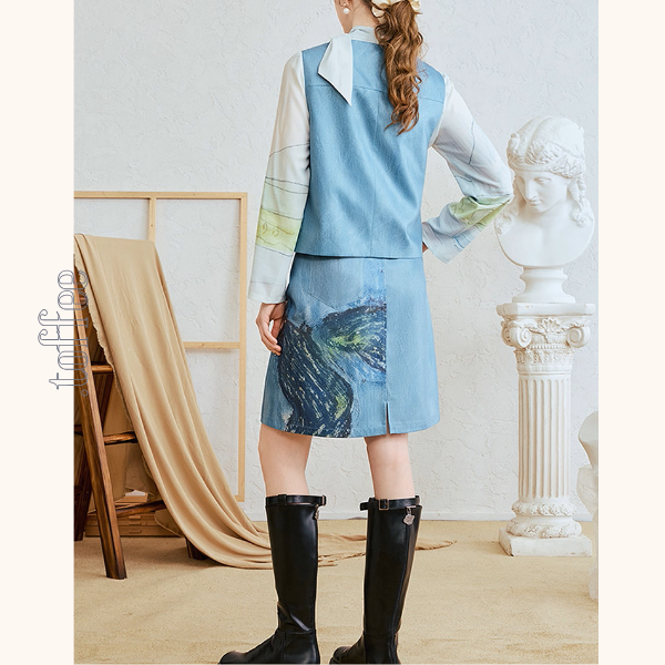 幻想アートプリントスカート《Z01062》