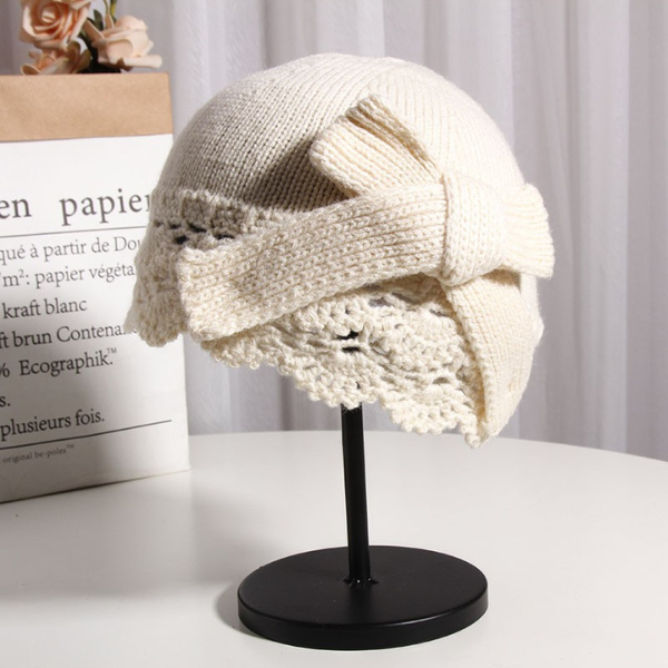 【4color】レースステッチレトロドームベレー帽 AU-113