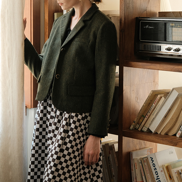 ヴィンテージモスグリーンショートブレザー Z00510