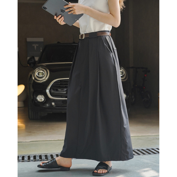 ハイウエストドレープロングスカート Z00196