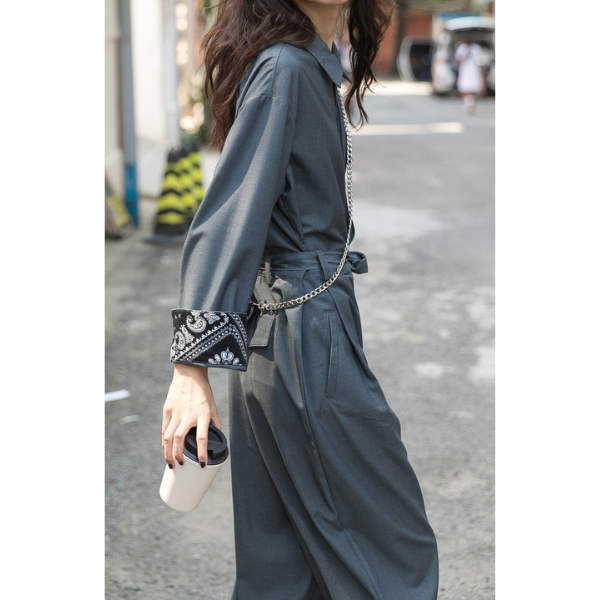 ウエストベルトワントーンジャンプスーツ AU-222