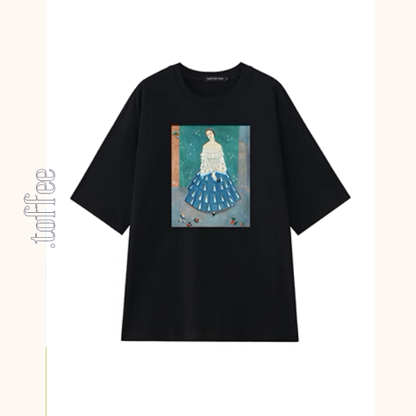 【8color】オーバーサイズドロップショルダープリントTシャツ《Z00994》