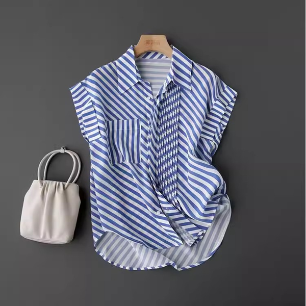 フレンチスリーブストライプトップ Z00336