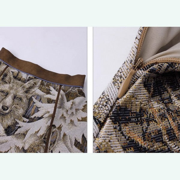 森の住人たちと共に:ジャガードスカートとベストのセットアップ 《C0201》