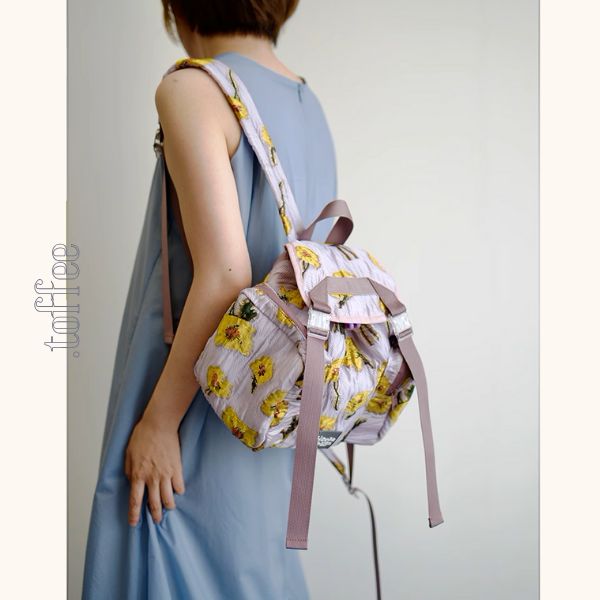 フラワーモチーフダブルジップ リュックサック《Z00937》