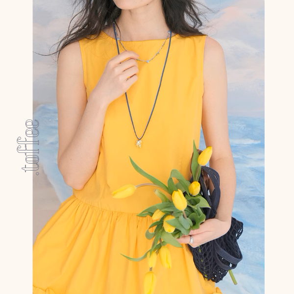 レースヘムペプラムノースリーブトップ&ストレートパンツセットアップ 《Z00982》