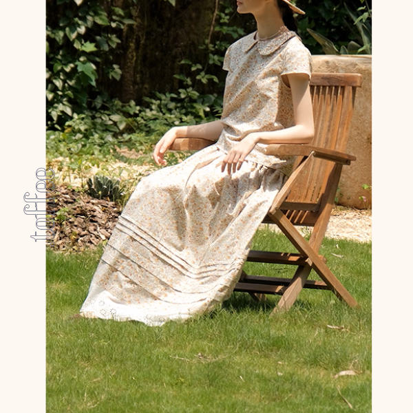 小花柄ブラウス&ロングスカートセットアップ《Z01048》