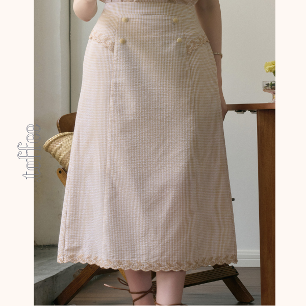 レトロ調ハイウエストAラインロングスカート Z00783