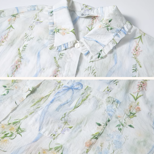 フローラルプリントシアーシャツ《Z00962》