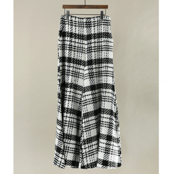 ワイドレッグチェックパンツ X-467