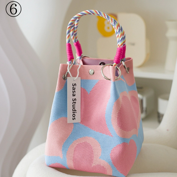 【20pattern】マルチカラースクエアトートバッグ《Z00892》