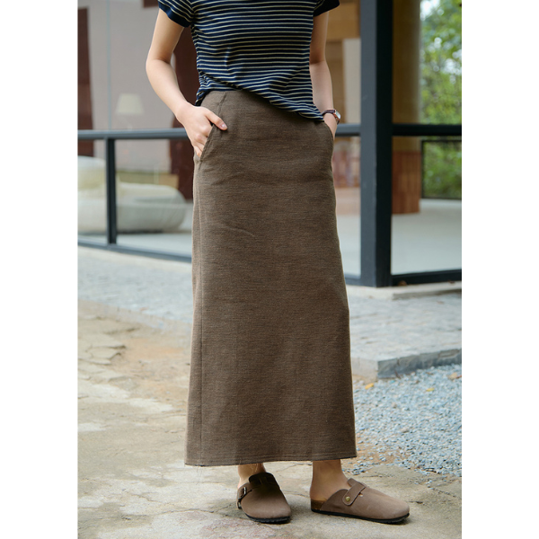 バックスリットコットンロングスカート Z00099
