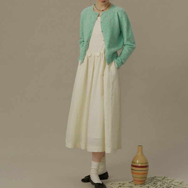 立体フラワー装飾ノースリーブワンピース《Z00828》