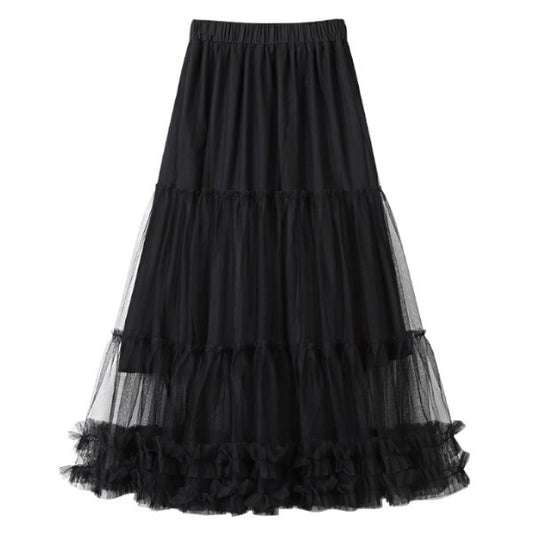 フリルヘムメッシュスカート Z00288