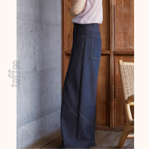 ウエーブラインワイドデニムパンツ《Z00903》