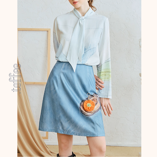 幻想アートプリントスカート《Z01062》