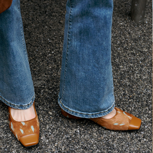 【2color】スクエアトゥフラットパンプス Z00104