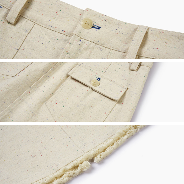 フリンジ付きAラインミモレ丈スカート Z00068