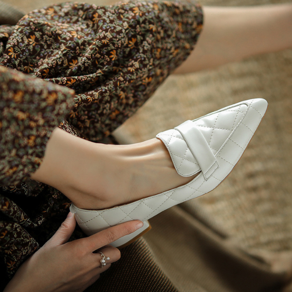 【2color】キルティングブリティッシュスタイルレザーシューズ AU-122