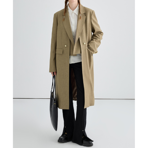 レイヤード風ロングスーツジャケット Z00028