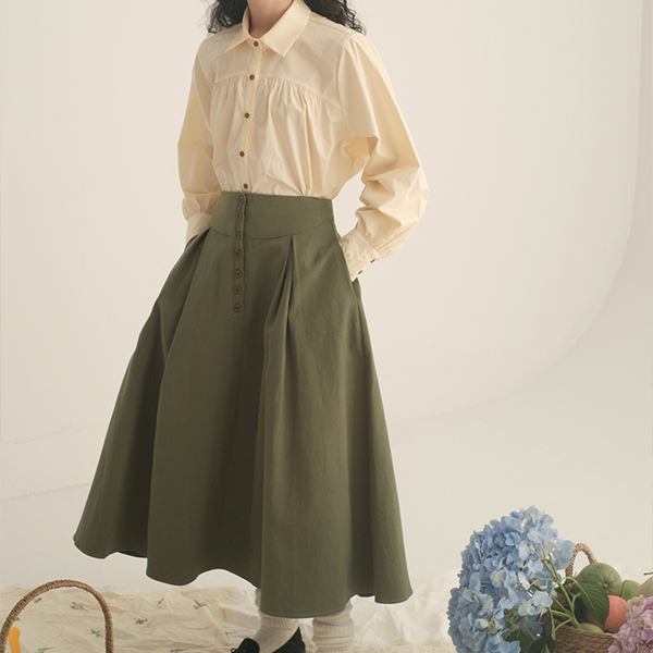 シングルブレストショートジャケット&Aラインロングスカートのセットアップ Z00450