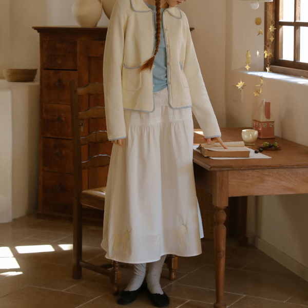 ポニーパッチ刺繍フレアスカート《Z00824》