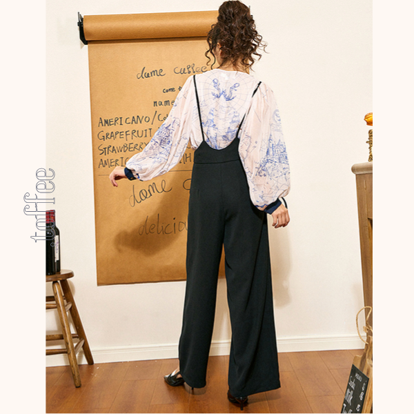 【3color】ハイウエストスリムサロペット 《Z00684》