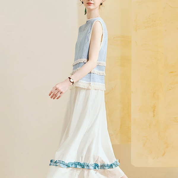 タッセル装飾ノースリーブトップ《Z00965》