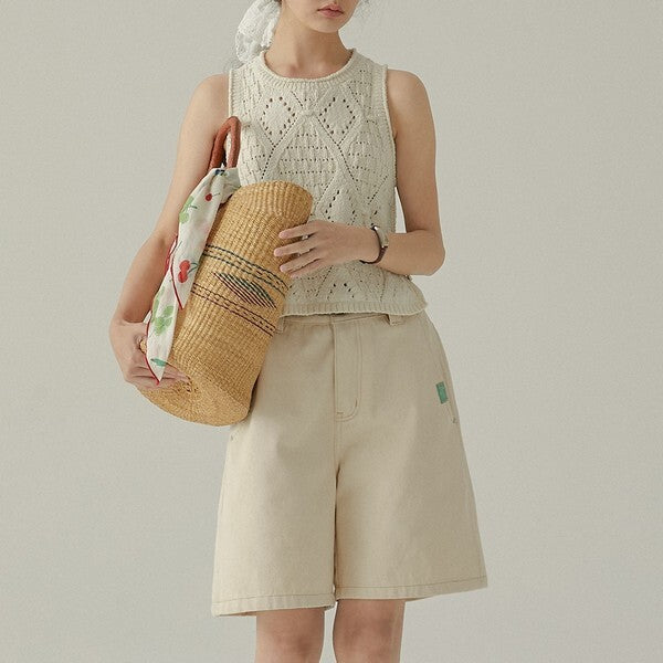 透かし編みノースリーブニットトップ Z00384