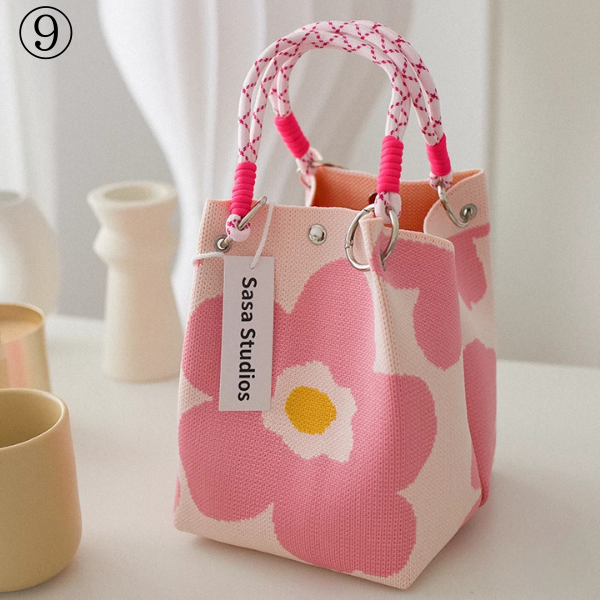 【20pattern】マルチカラースクエアトートバッグ《Z00892》