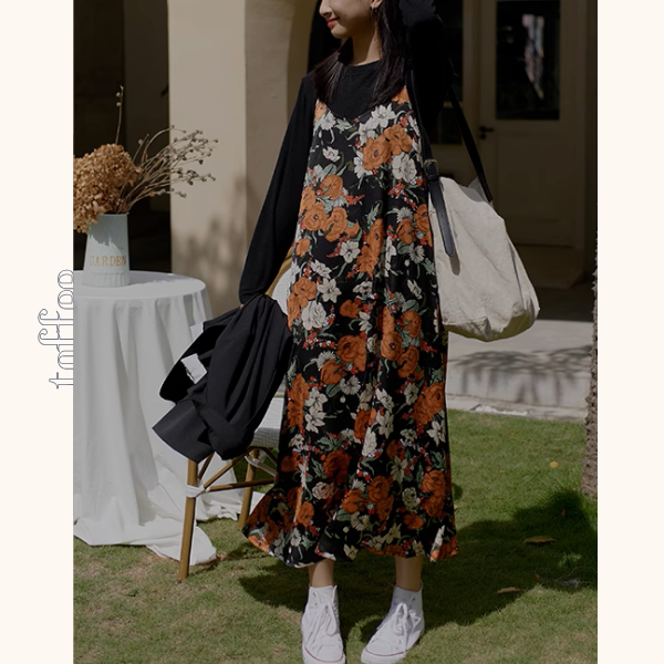 フローラルプリントキャミワンピース《Z00997》