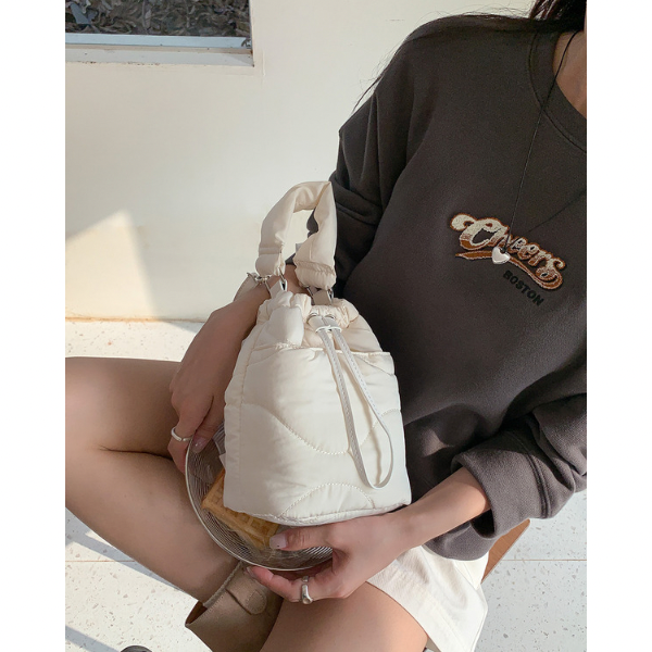 【4color】2wayストラップキルティングバケットバッグ X-443