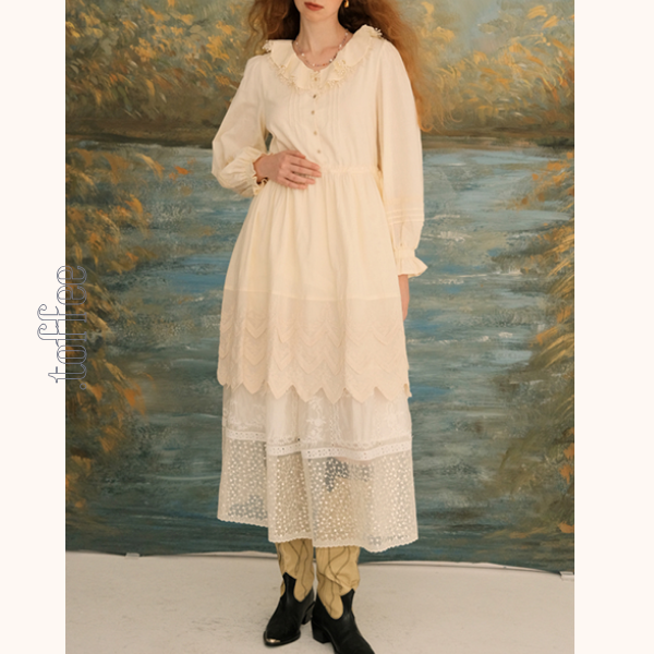 レースヘム&ドールカラーミニワンピース Z00626