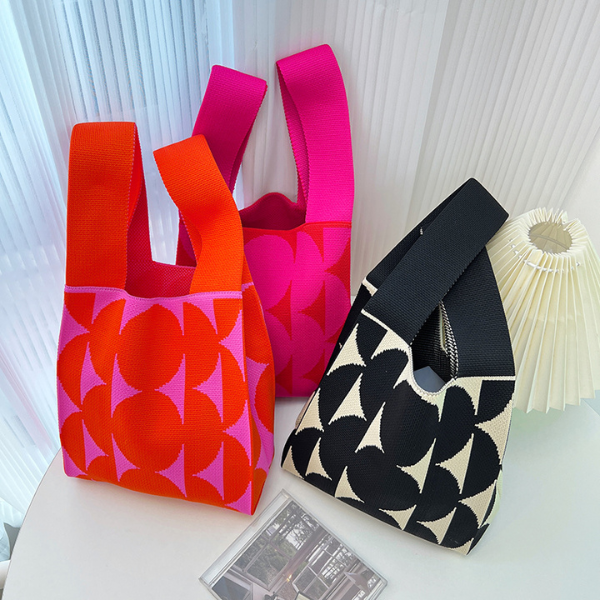 【4color】ビッグドットニットバッグX-491