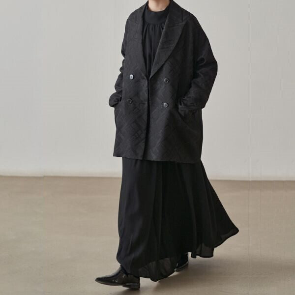 ダブルブレスミドル丈ルーズジャケット X-434