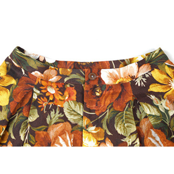 油絵風フローラルAラインスカート Z00008