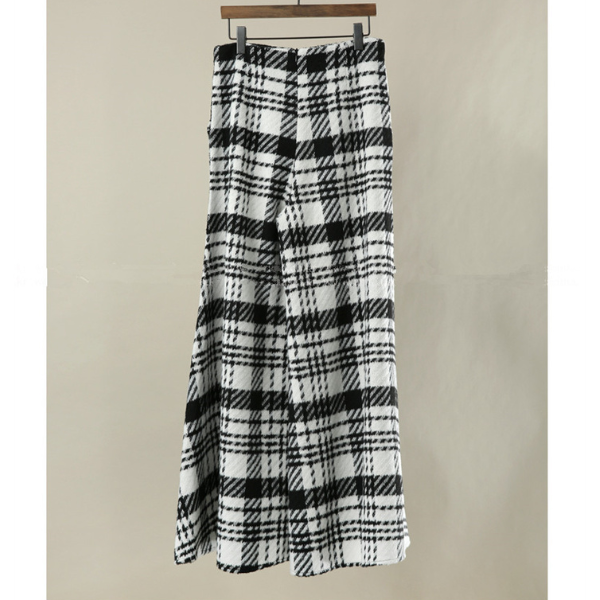 ワイドレッグチェックパンツ X-467